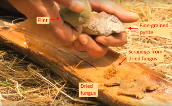 Flint & pyrite fire-making Oxford vid